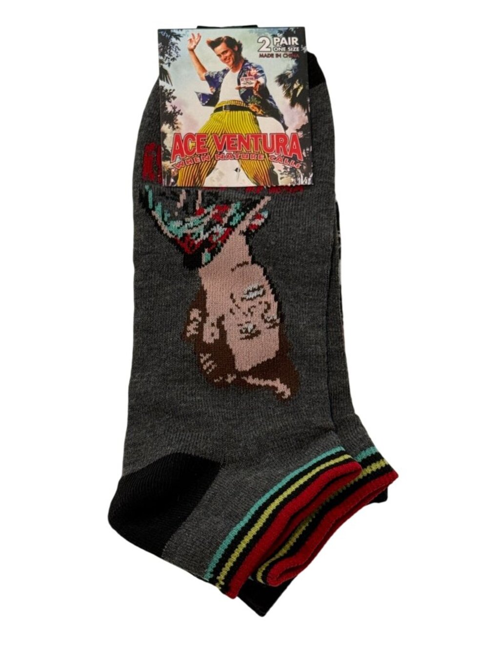 Ace Ventura When Nature Calls Crew Socks 2 Pair Pack Men's One Size NWT